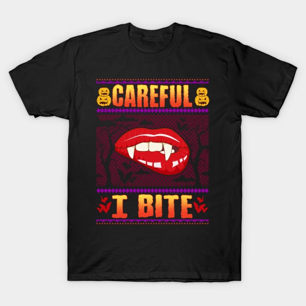 Sexy Female Vampire Lips Ugly Halloween Sweater Design T-Shirt by creative